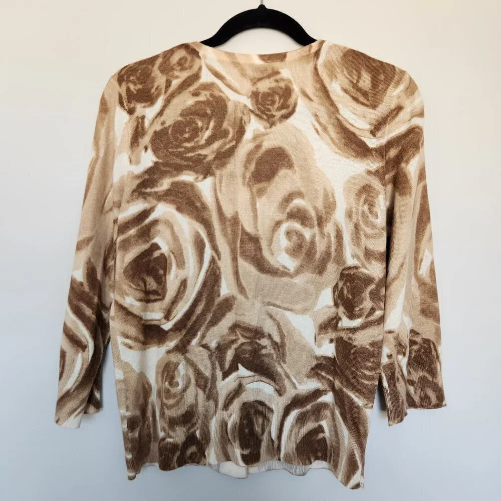 Chaus 'Rose' Silk Angora Acrylic Button Front Cardigan Size M - Picture 7 of 8